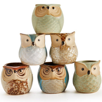 Owl Pot Ceramic Flowing Planter Vases