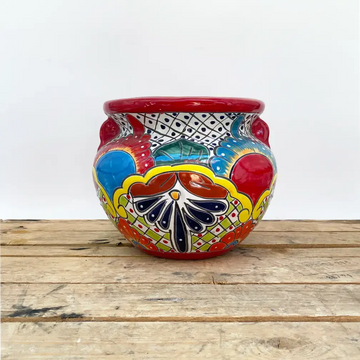 Red Rim Glazed Talavera Mexican Pottery 10