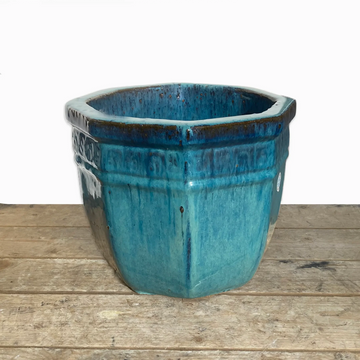 Vietnamese Glazed Ceramic Octagon Planter