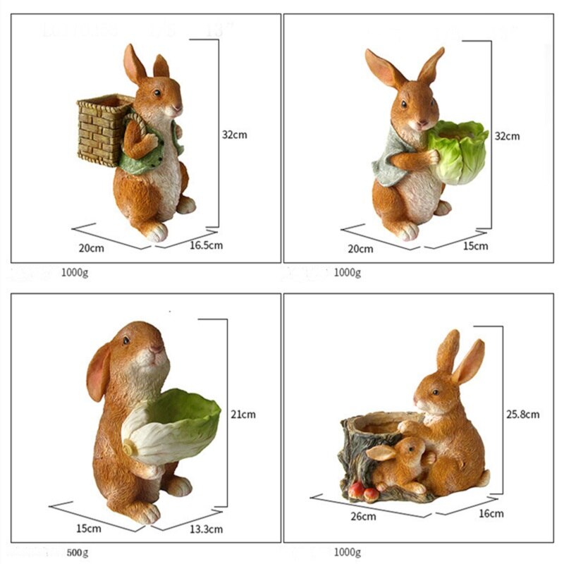 Animal Rabbit Resin Flowerpot Jen's Pot Shop