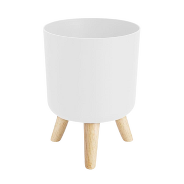 Flower Pot with Wood Stand